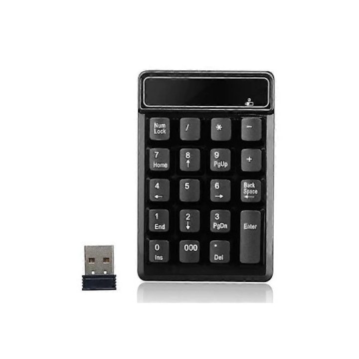 Tastatura si mouse wireless USB 2.4G pentru laptop si TV, negru