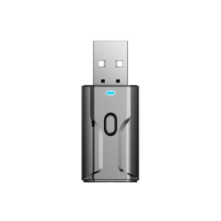 Безжичен адаптер 2-в-1 Bluetooth V5.0, черен, за компютър