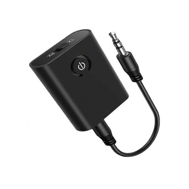 Transmitator si receptor wireless 2-in-1 Bluetooth 5.0, negru