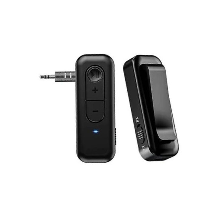 Audio adapter, Bluetooth, adó és vevő, fekete