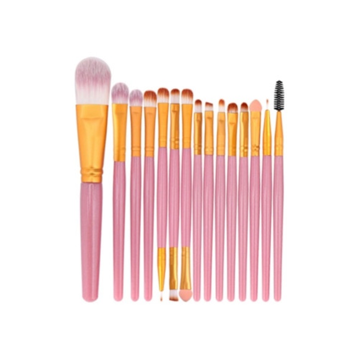 Set pensule machiaj sintetice pentru fond de ten, crema, pudra, amestecare, fata, ochi, fard, multicolor