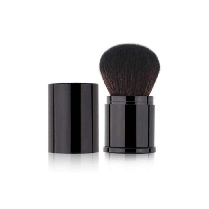 Pensie de machiaj retractabila, aplicator pentru pudra, calatorie, roz