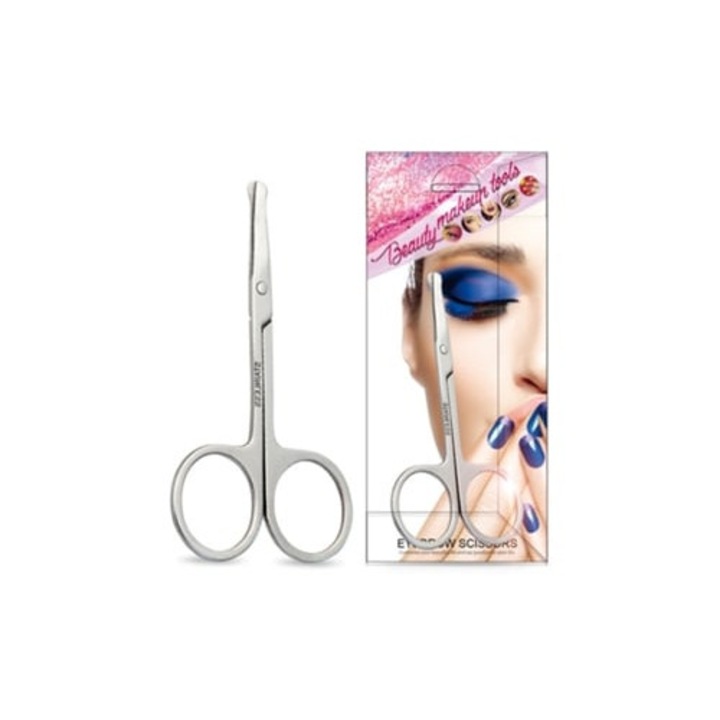 Foarfece de tuns pentru sprancene si par facial, set de ingrijire, 10cm