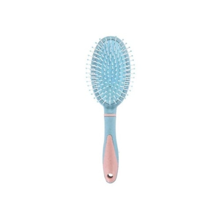 Pieptene de masaj antistatic eliptic, albastru