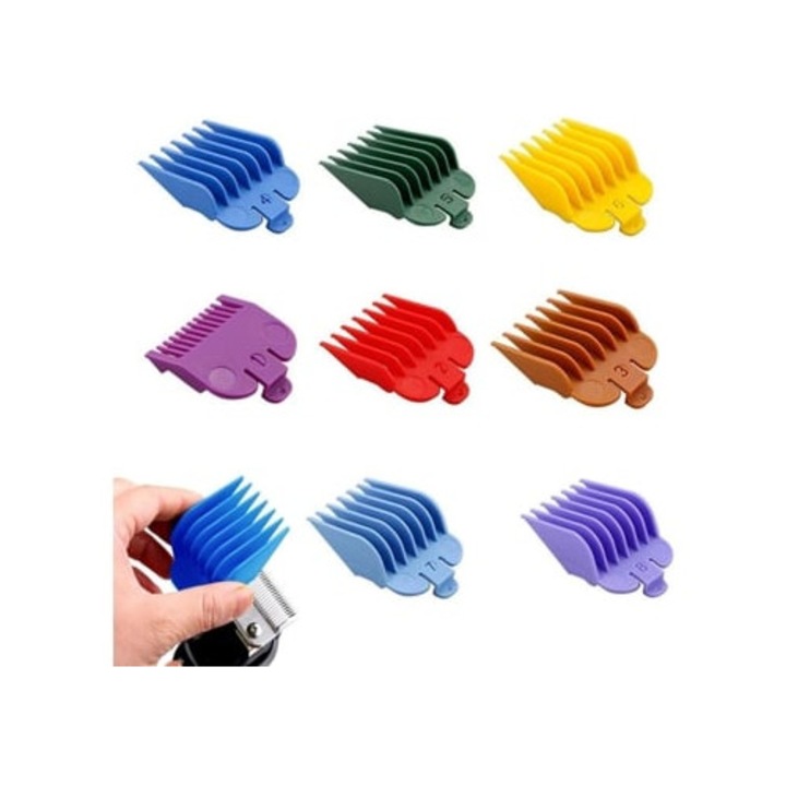 Set de piepteni profesionale pentru tuns, 8 dimensiuni