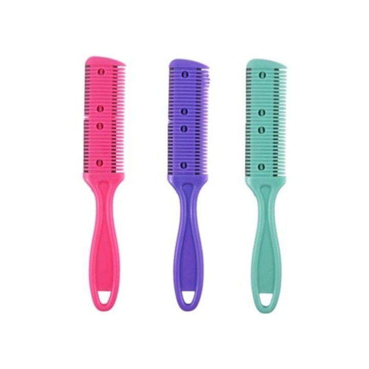 Set foarfeci de tuns, 3 bucati, pieptene cu doua fete pentru tuns parul subtire