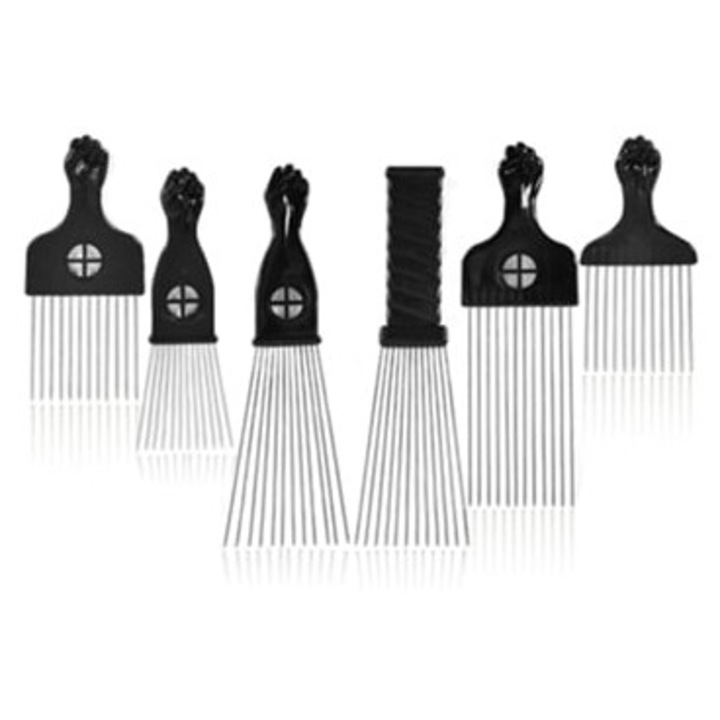 Clipsuri pentru par cret, set de 6, metalice, A