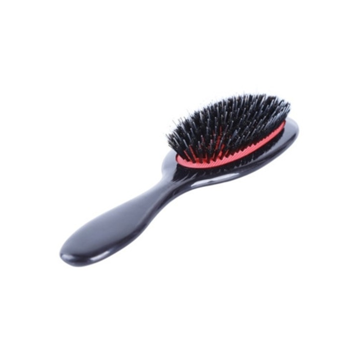 Pieptene oval din peri de porc si nailon, mini pieptene anti-static pentru masaj scalp