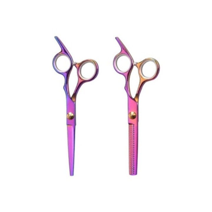 Set de 6 foarfece de tuns stil barber, taiere si subtiere