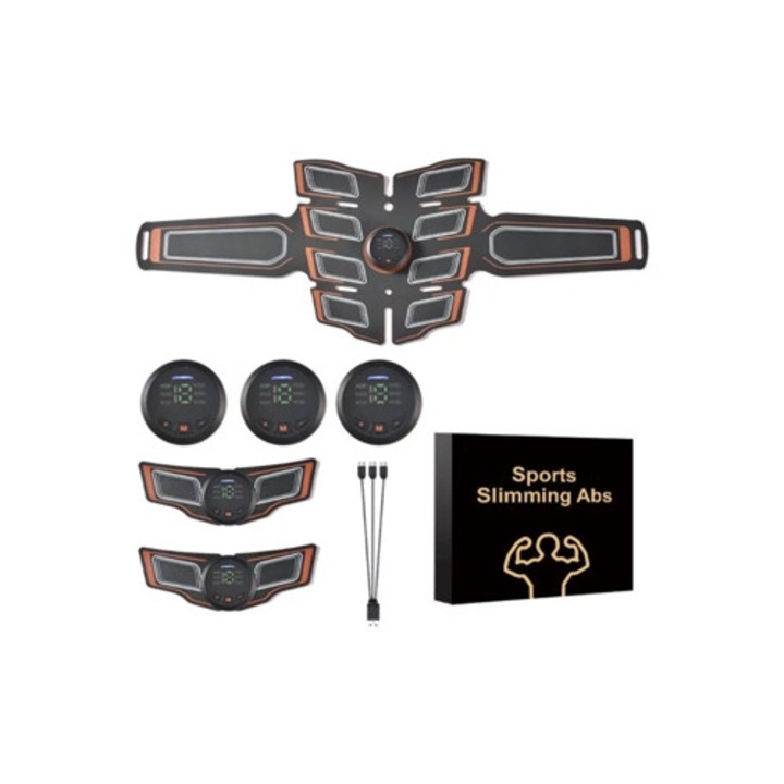 Stimulator abdominal EMS, aparat fitness, echipament de exercitii pentru slabit, 35x25cm