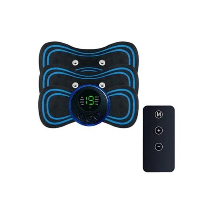 Mini-aparat pentru masaj cervical, 10 niveluri de intensitate, 5 moduri