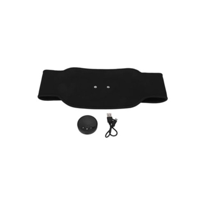 Centura de antrenament abdominală 12 moduri, 19 trepte de intensitate, negru