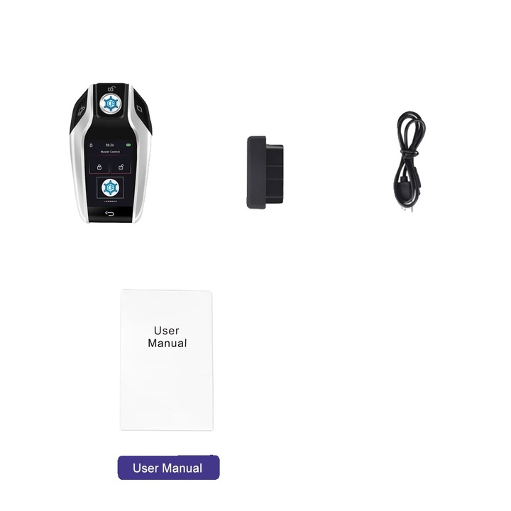 Cheie inteligenta, CF618C, design modern, LCD personalizabil, culoare argintie, dimensiune standard