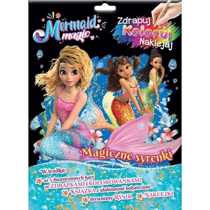 Set activitati extracurriculare, Media Service Zawada, Magia Syren, 5 cartonase, carte cu aventuri