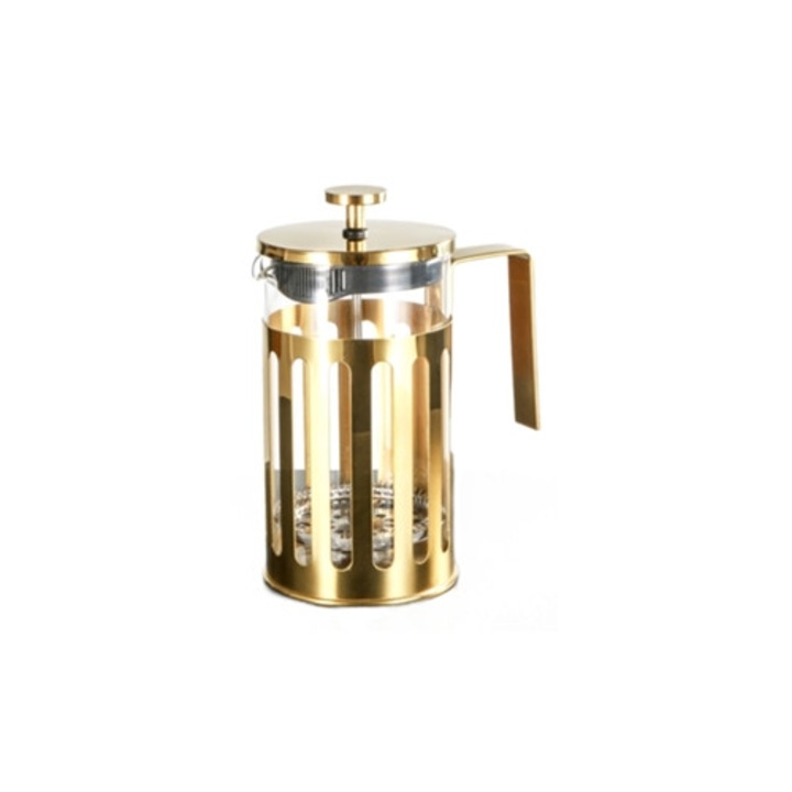 Cafetera cu presiune franceza, inox, sticla, 1L