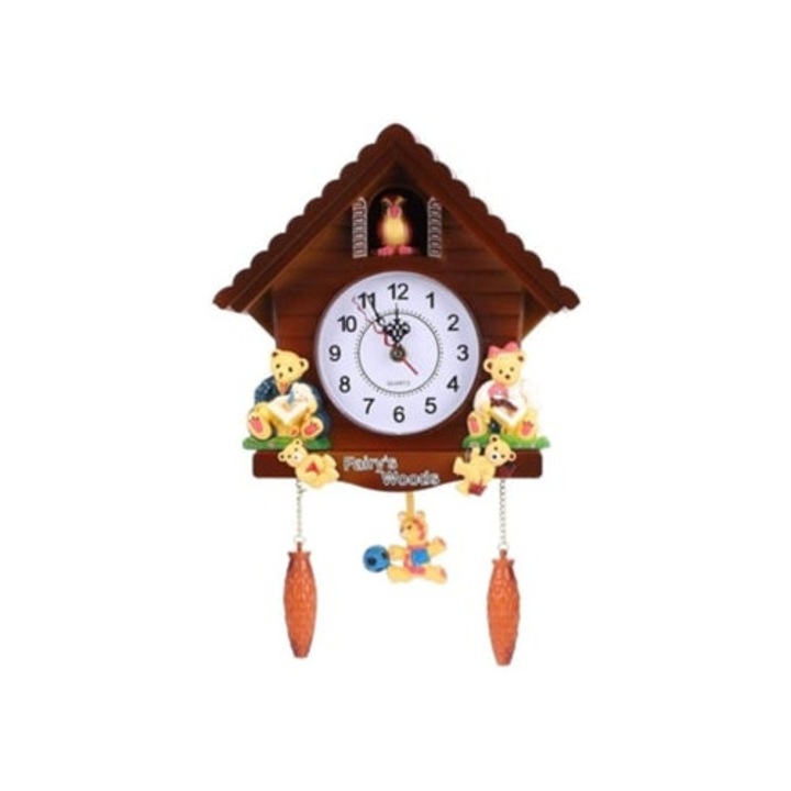 Ceas decorativ cu pendul, design modern, miscare silentioasa, multicolor