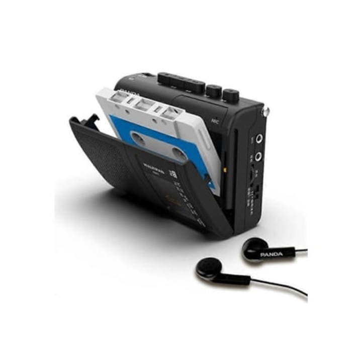 Преносим касетен плейър Panda 6501, AM/FM радио, с високоговорител, черен
