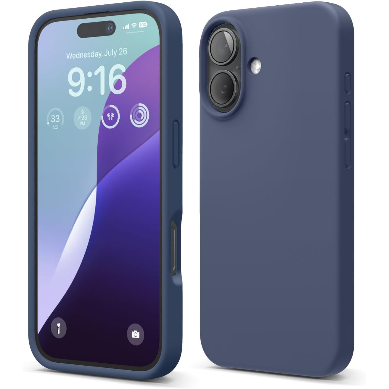 Husa protectie compatibila cu iPhone 17, ultra slim, silicon Bleumarin, interior din microfibra, PlanetPhone