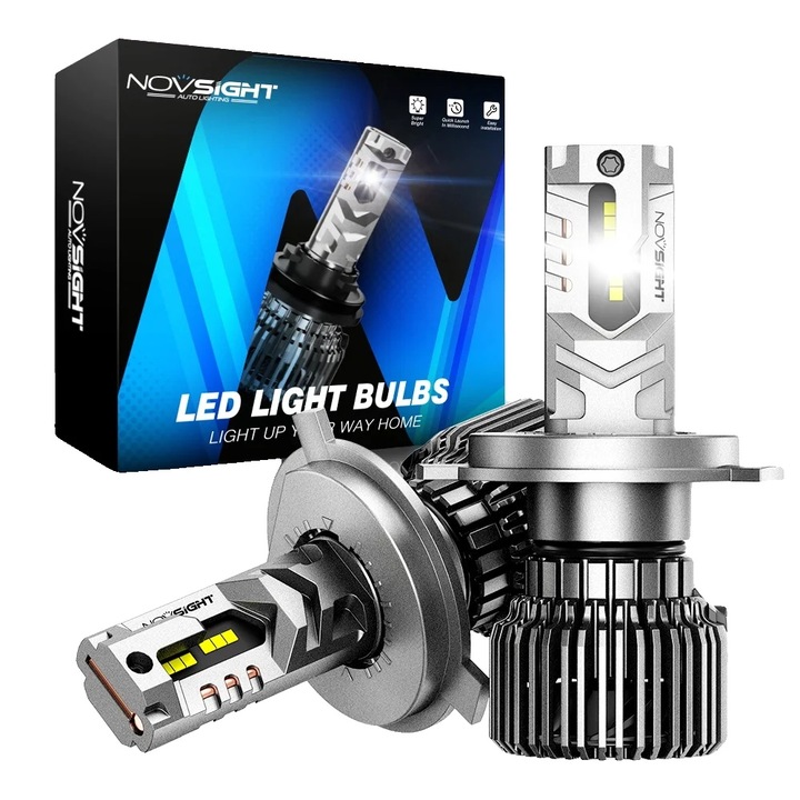 Becuri auto H4/9003/HB2, 20000LM, 6500K, set 2 bucati