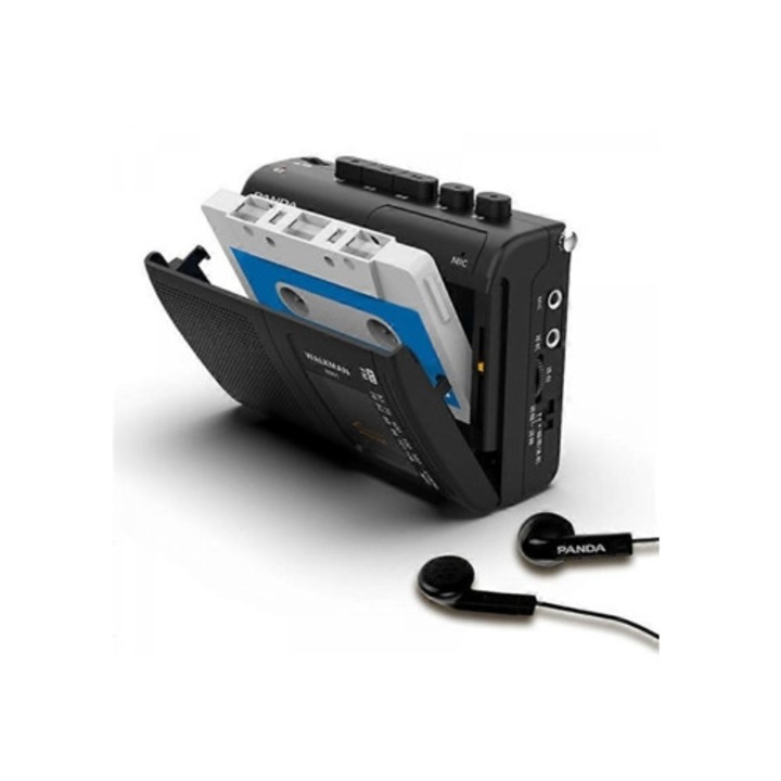 Player portabil de casete Panda 6501, radio AM/FM, cu difuzor