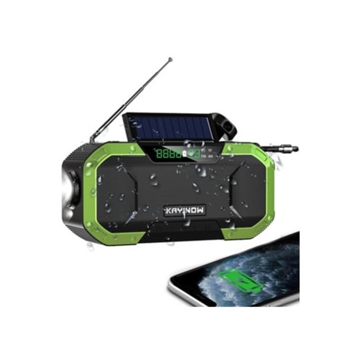 Преносимо радио Aquaforge, водоустойчиво, с Bluetooth високоговорител, функция фенерче, цифрово AM FM