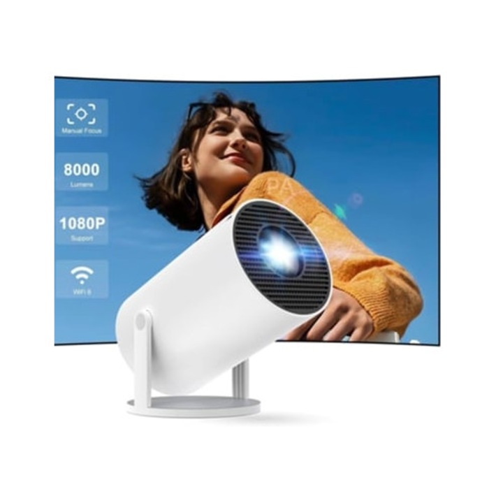 Videoproiector 5G 4K Smart LED WiFi Bluetooth HDMI USB Android Home Cinema, Aquaforge