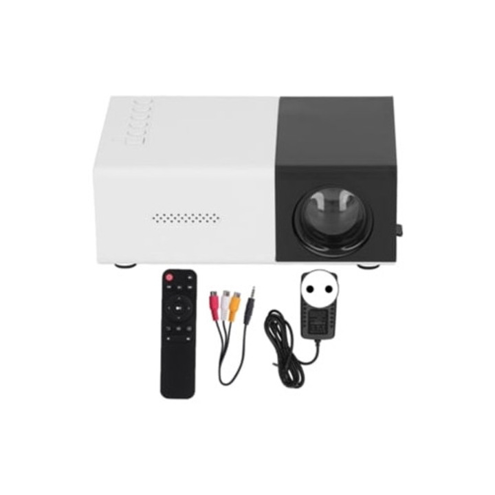 Videoproiector portabil Aquaforge, 1080p, difuzie reflexie, negru, cu difuzoare integrate