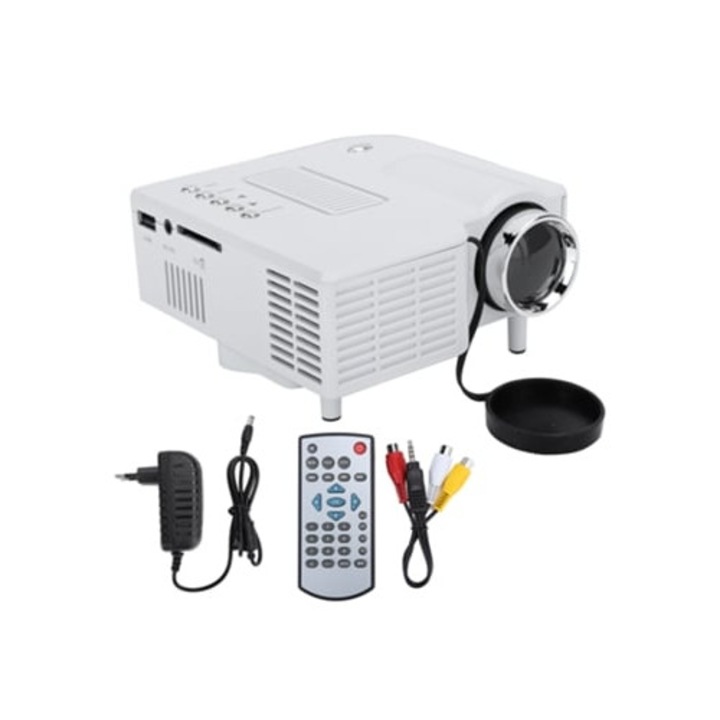 Videoproiector mini portabil, 1080p, alb, Aquaforge