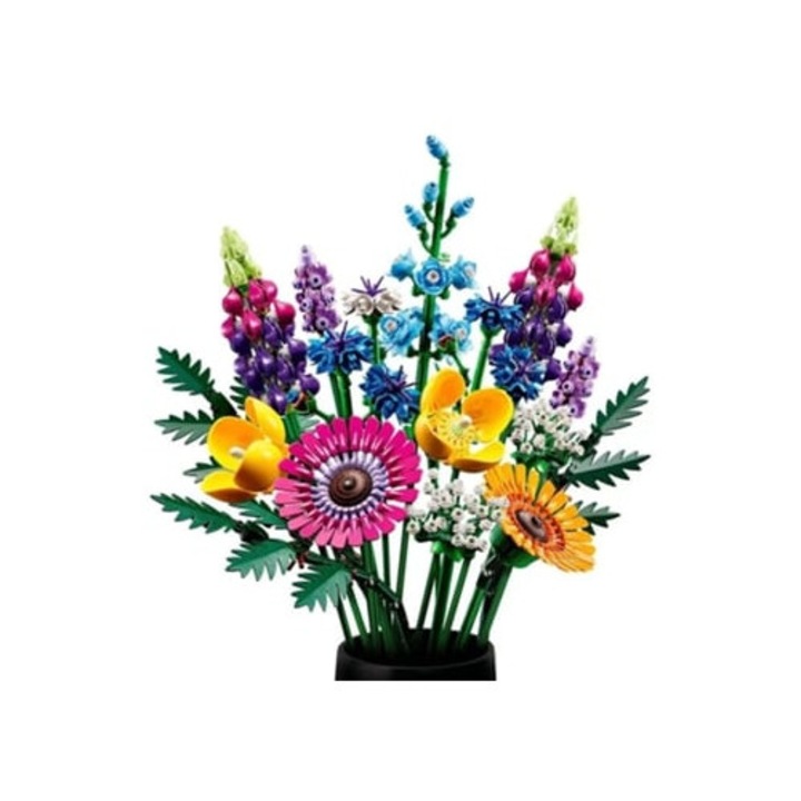 Set de constructie 10313 Icons, buchet de flori salbatice cu lavanda si gerbera, colectia botanica, 2024