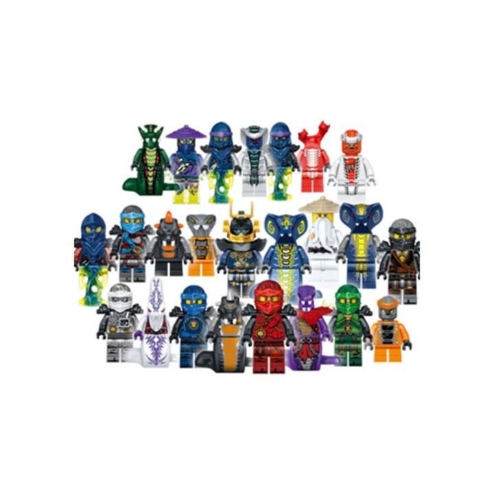 24 darabos nindzsa figura készlet Kai Jay Sensei Wu, építőelemek, többszínű