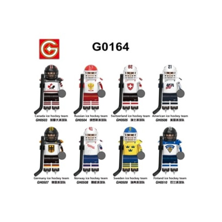 Set de constructie G0164 Echipe de Hochei pe Gheata Canada Germania Norvegia Elvetia Finlanda