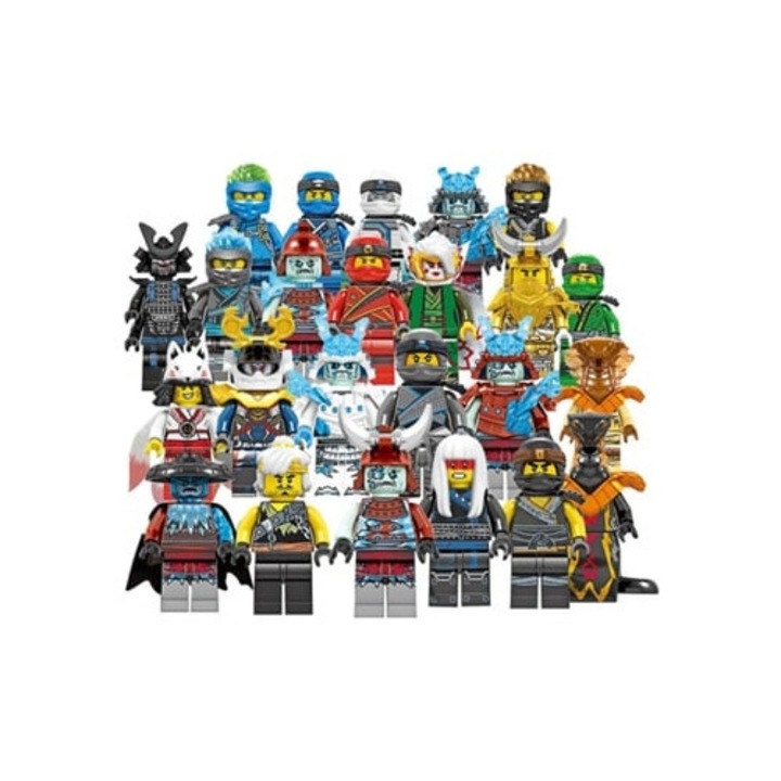 24 darabos Ninja Kai Jay Sensei Wu figura készlet, építőelemes játékok, többszínű