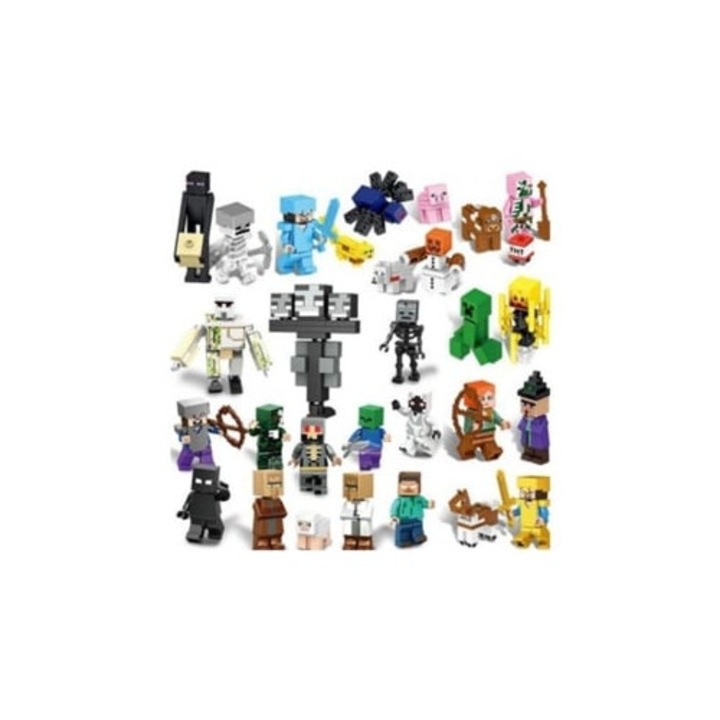 Set figurine Minecraft cu 29 minifigurine pentru copii, multicolor