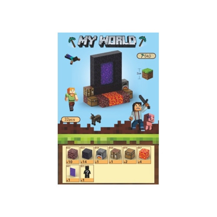 Коледен календар Aquaforge с 24 запечатани кубчета Minecraft, строителен комплект