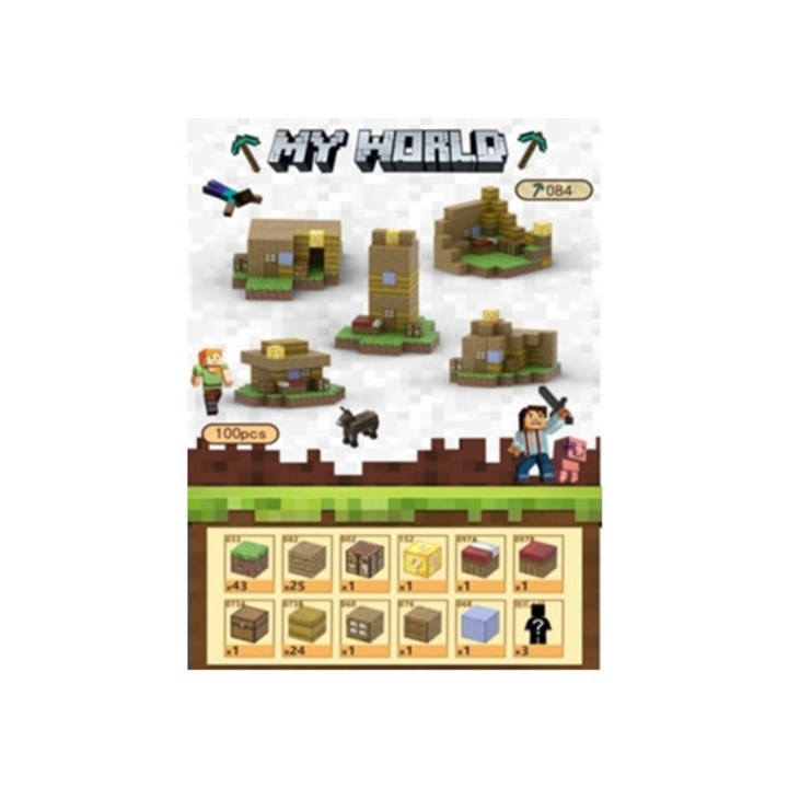 Set de constructie T084 Ranch House, My Magnetic World, blocuri magnetice Aquaforge