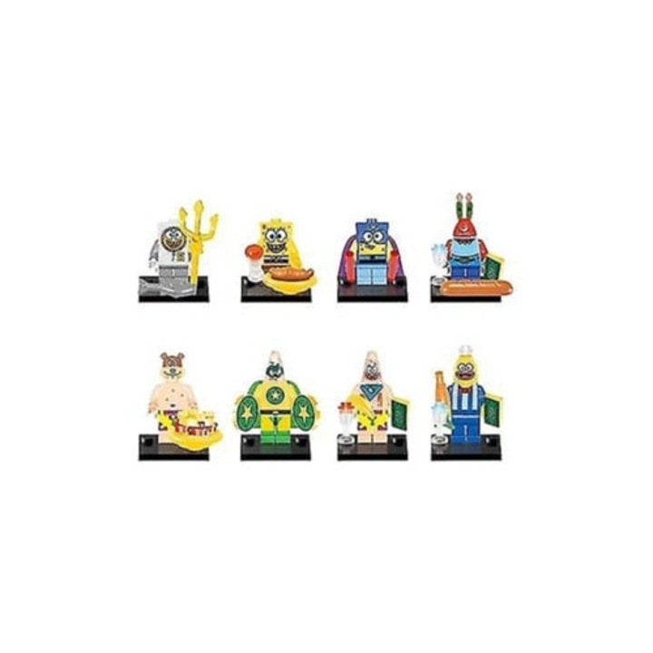 Set de constructie Sponge Bob, Patrick Star, Sandy, Mr. Krabs, multicolor