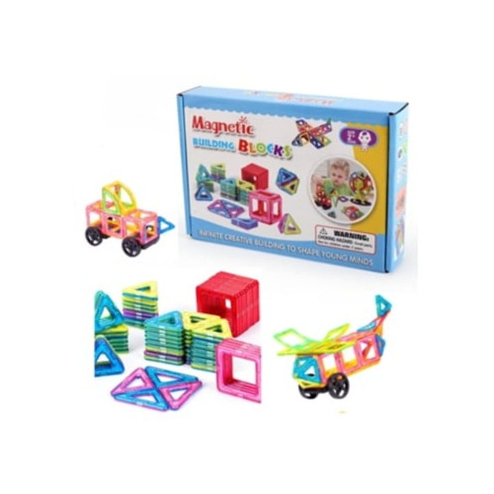 Set de 40 blocuri magnetice de constructie Aquaforge