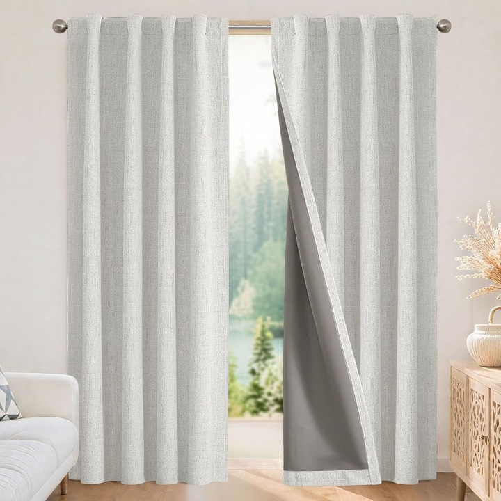 Draperii opace Joydeco 2x140x220 cm 100% in nepermeabil, izolare termica, design estetic