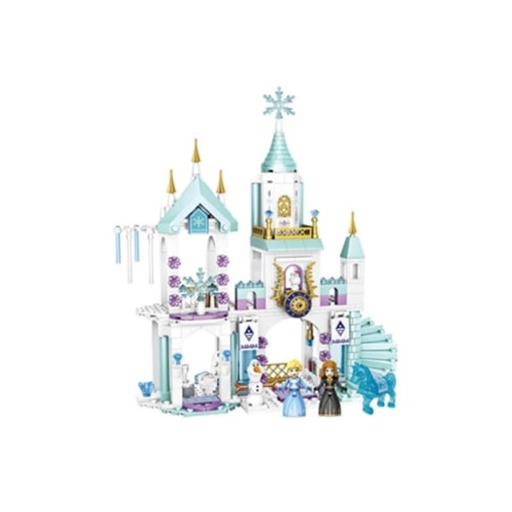 Set de constructie Elsa's Castle, 365 piese, tema Frozen, plastic ABS
