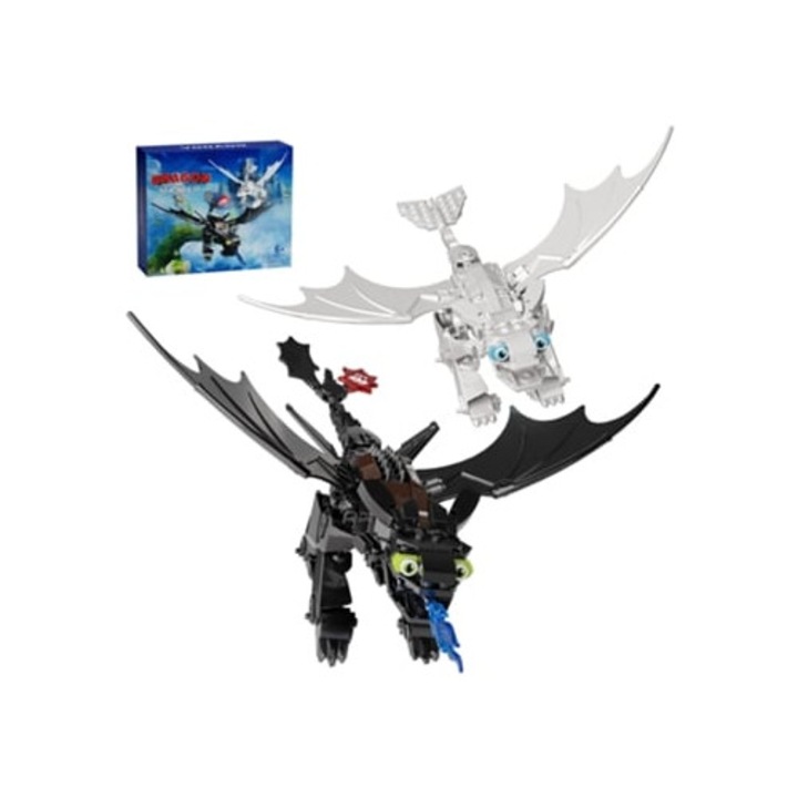 Set de constructie Dragon Fara Dinti, Night Light Fury, Aquaforge
