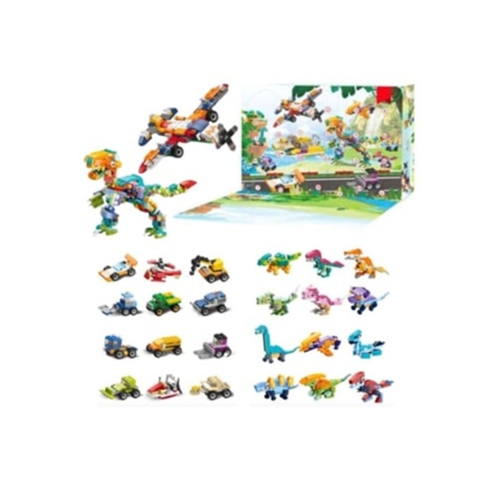 Adventi naptár építhető játékokkal, autókkal, dinoszauruszokkal és működő járművekkel, szett