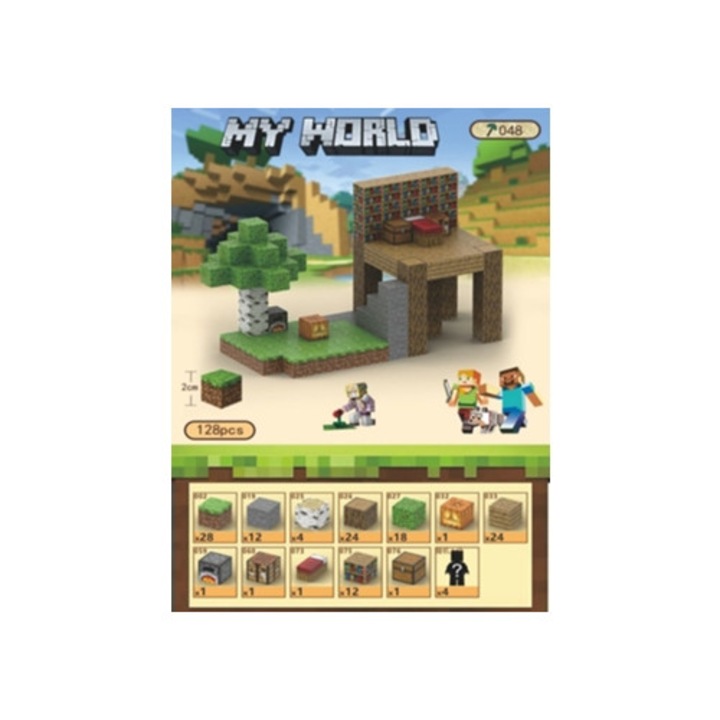 Set de constructie T048 Jungle Building, blocuri magnetice Aquaforge, multicolor