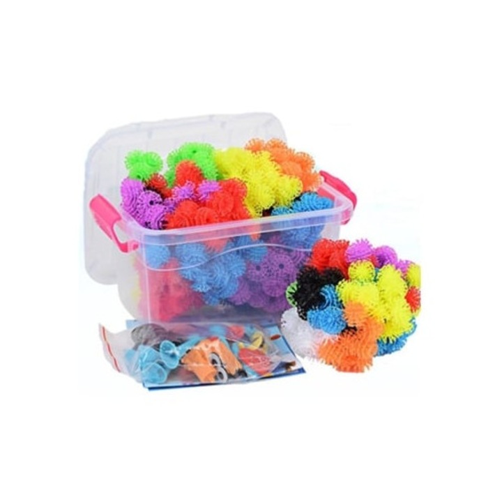 Set de constructie 400 piese, model 3D, mingi, jucarii de asamblare pentru copii, multicolor