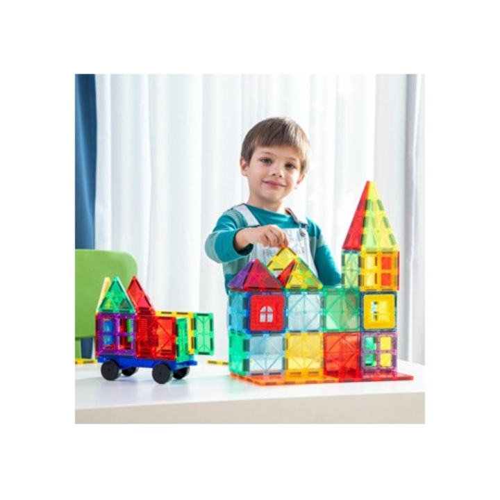 Set de constructie Magoks 3D blocuri magnetice 57 piese Aquaforge