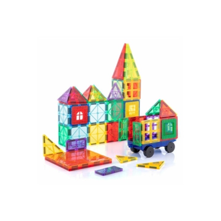 Set de blocuri de constructie magnetice 3D, 57 piese, Aquaforge