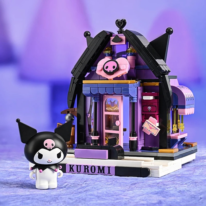 Set de constructie Kuromi Cinnamoroll Mymelodi, figurine anime, 2 personaje, multicolor