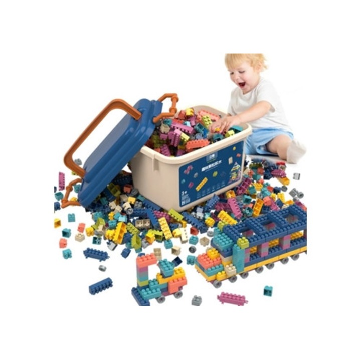 Set de blocuri de constructie Montessori, colorate, pentru copii