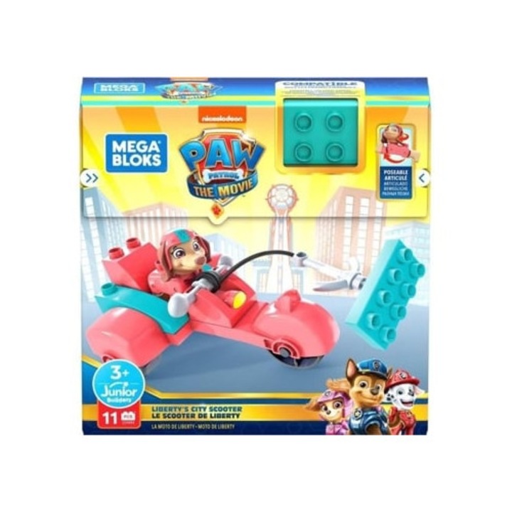 Set de constructie Mega Bloks Paw Patrol Scooter Liberty, 3 ani, multicolor