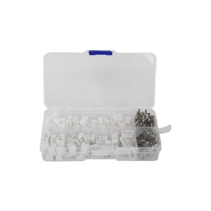 Set de terminale plastice 250 buc, 2, 3 si 4 pini, pentru echipamente electronice, cu cutie