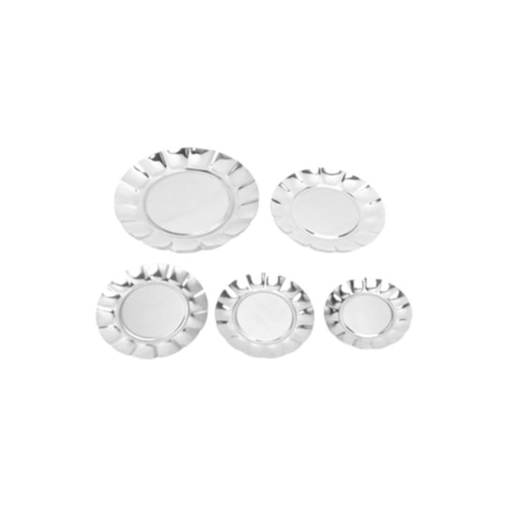 5 db-os rozsdamentes acél tányérkészlet, 13 cm, 15 cm, 16.5 cm, 20 cm, 25 cm